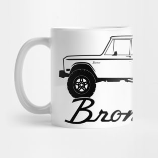 1966-1977 Ford Bronco Side, w Tires, Black Print Mug